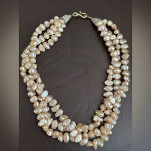 Kenneth Lane 3-strand mother of pearl necklace
